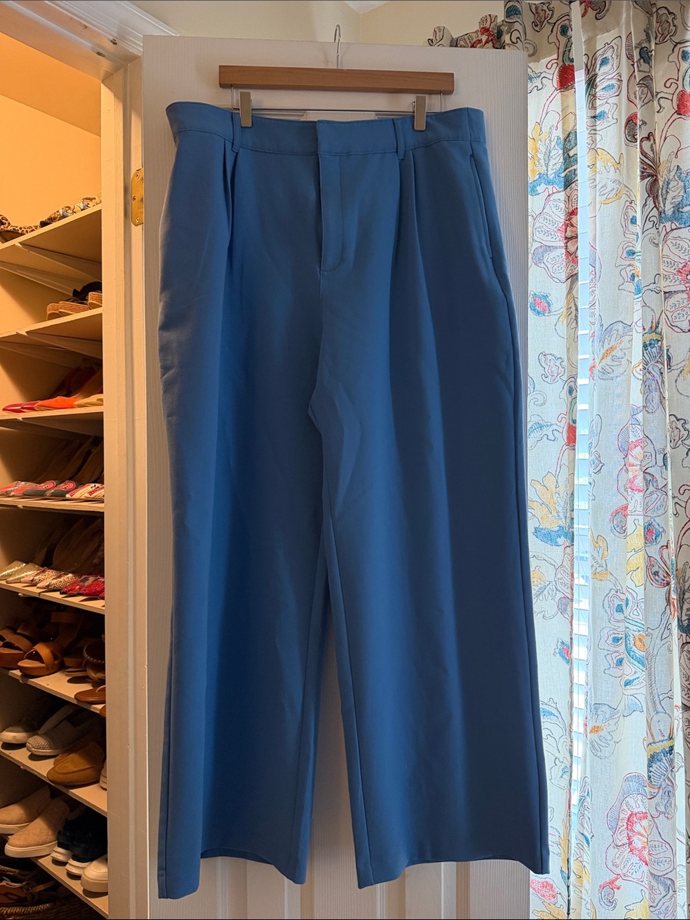 Blue Women’s Pleated Dress Pants